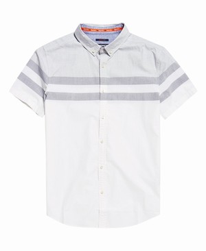 Superdry International Poplin Férfi Rövid Ujjú Ing Fehér | ZSILU3204